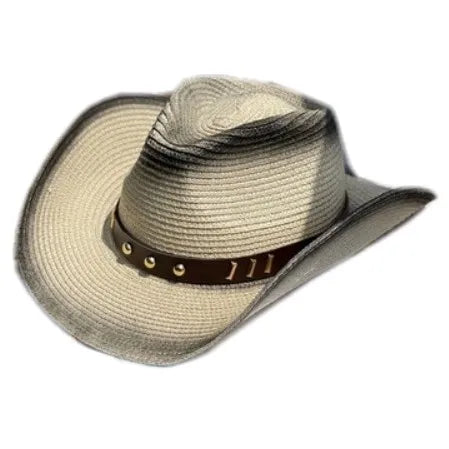 Wholesale Men's Western Cowboy Hat Paper Straw Fedora for Outdoor Travel & Beach Sun Character Style
