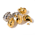 Chunky Zircon Water Drop Earring 18K PVD Gold Silver Plated Stainless Steel Lightweight Drop Hoops Earrings