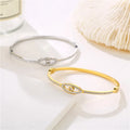 18K Gold & Stainless Steel Devil Eye Bangles Bracelets Fashionable Diamond Crystal CZ Cubic Zirconia Bangles