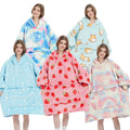 Wholesale Oversized Wearable Hood Blanket Custom Fleece Blanket with Sherpa Socks Winter Warm Sherpa Hoodie Blanket with Sleeves