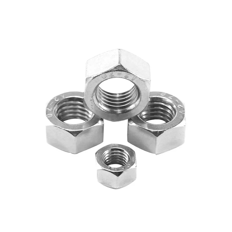 Silvery DIN934 Hexagon Nut M20 Plain Hexagonal Nut 304 Stainless Steel Hex Nut