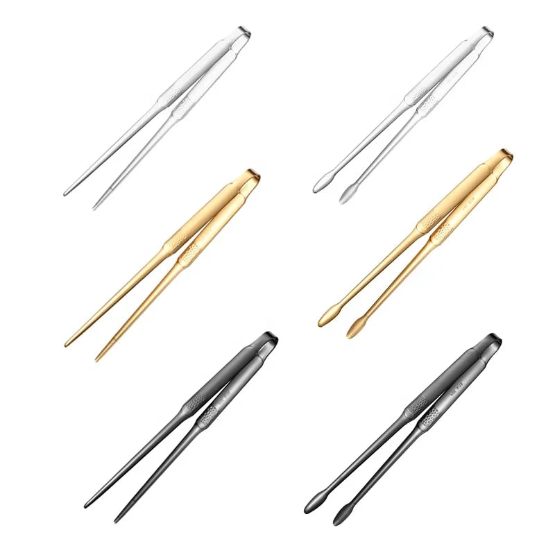 New 304 Stainless Steel BBQ Tongs 10 Inch Korean Style Dishwasher Safe Sustainable Food Tongs Support Customization for Home