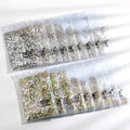 Professional Multi-Size Glass Nail Rhinestones Set Star Manicure Jewelry Nail Art Decorations Crystal Pendants Partition