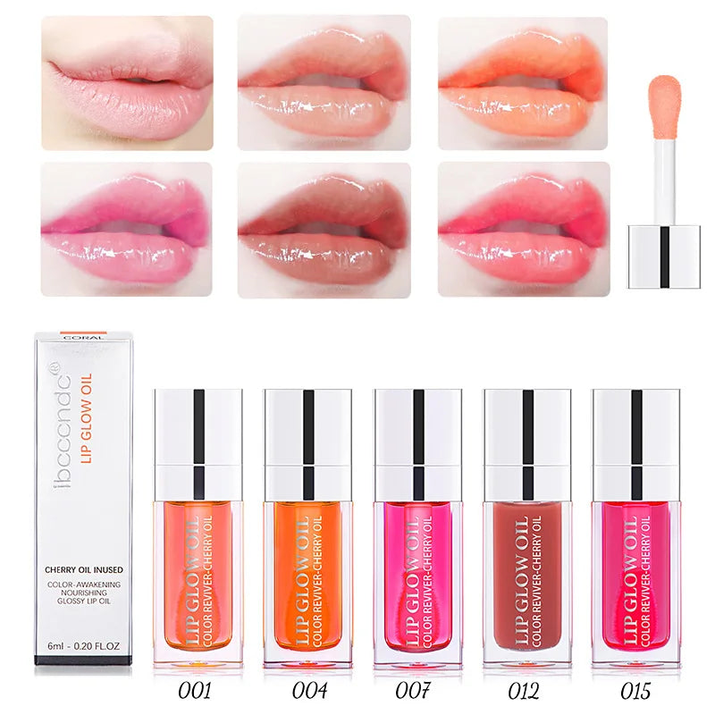 Custom Glitter Fruit Colour Changing Lip Oil Packaging Long Lasting Lip Plumper Gloss Private Label
