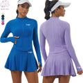 Women's Customizable Logo Tennis Sports Jacket Set Breathable High Elasticity 2-Piece Quick Dry Recyclable Sports Suit