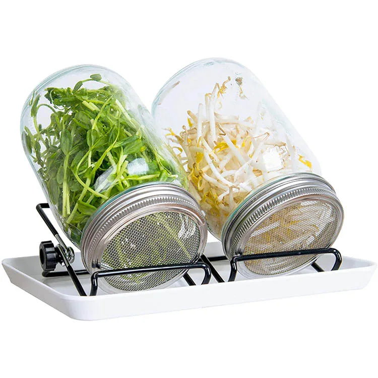 Best Seller Kitchen Gadgets 2 Pack 24 32 OZ Large Complete Wide Mouth Mason Canning Jar Sprouting Set Kit with Lids