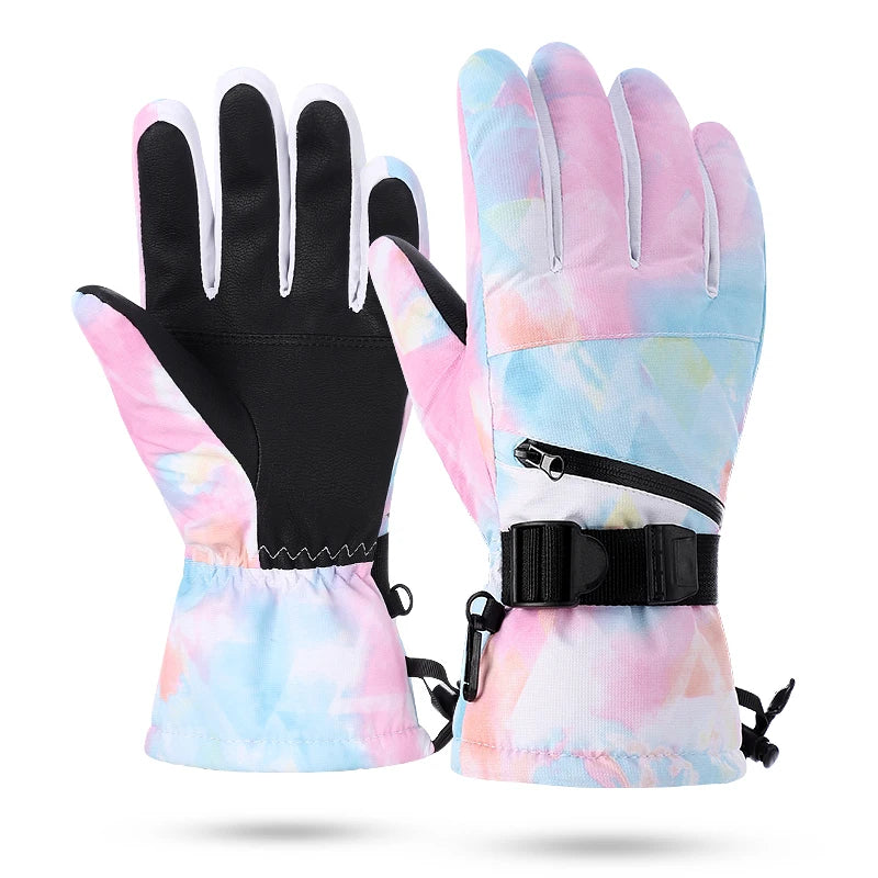 Fashion Touch Screen Five Layers Thickening Unisex Winter Ski Gloves