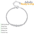 Factory 925 Silver Double Layer Stacks Jewelry Fashion 0.5CT VVS1 GRA Moissanite Chain Link Bracelets with Certificate for Women