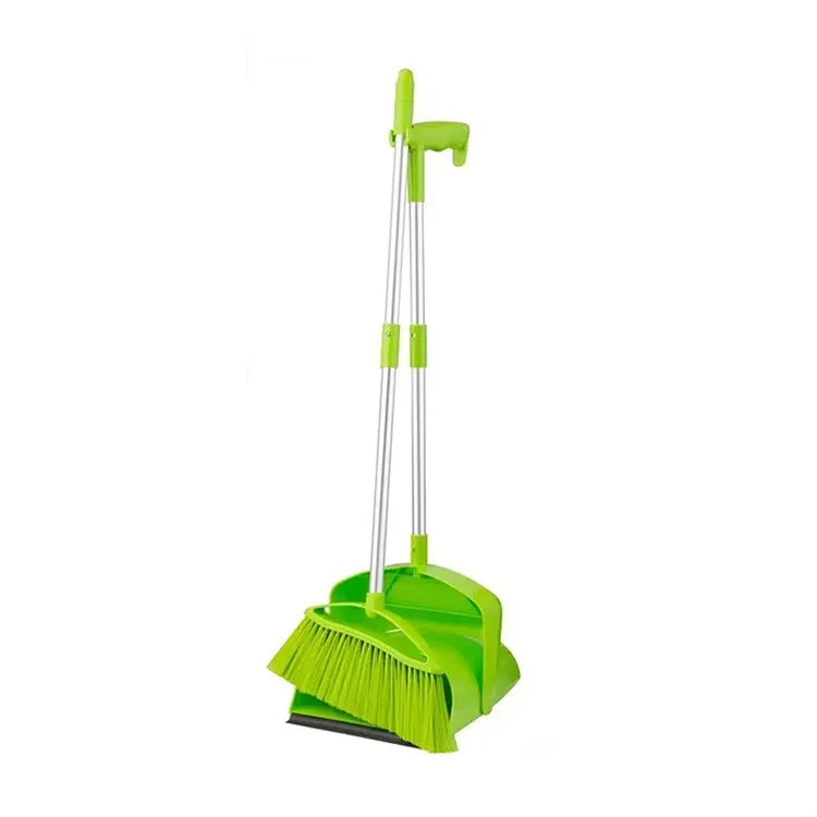 Household Floor Cleaning Telescopic Long Handle Folding Windproof Broom and Dustpan Set Dust Broom