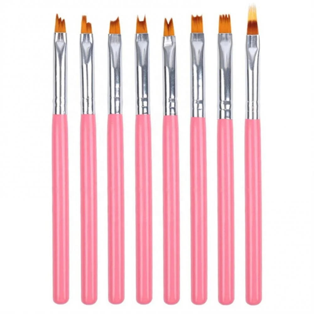 8pcs/set Nail Pen Brush Nail Glue Phototherapy Pen  Suitable Use Gel Draw Manicure Painting Flower Nail Tool