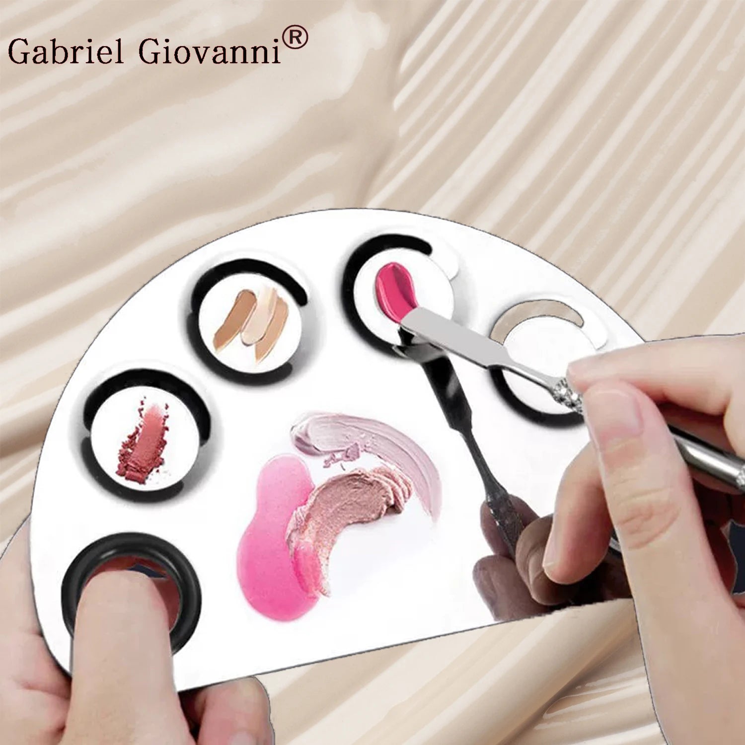 Wholesale Price Mixing Palette Steel Metal Nail-art Cosmetic Artist Mixing Palette With Spatula Tool