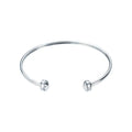 Ready to Ship Open Cuff Bracelet Bangle with 3mm Thick Stainless Steel Wire Ball Screw Beads Gold Plated with Zircon Main Stone