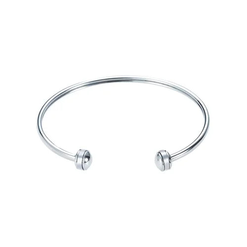 Ready to Ship Open Cuff Bracelet Bangle with 3mm Thick Stainless Steel Wire Ball Screw Beads Gold Plated with Zircon Main Stone