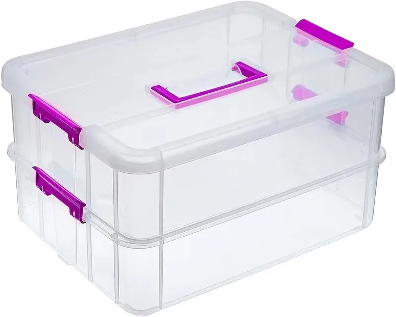1/2/3-Layer Plastic Multipurpose Portable Storage Container Box Modern Handled Organizer Tool Storage PP Material