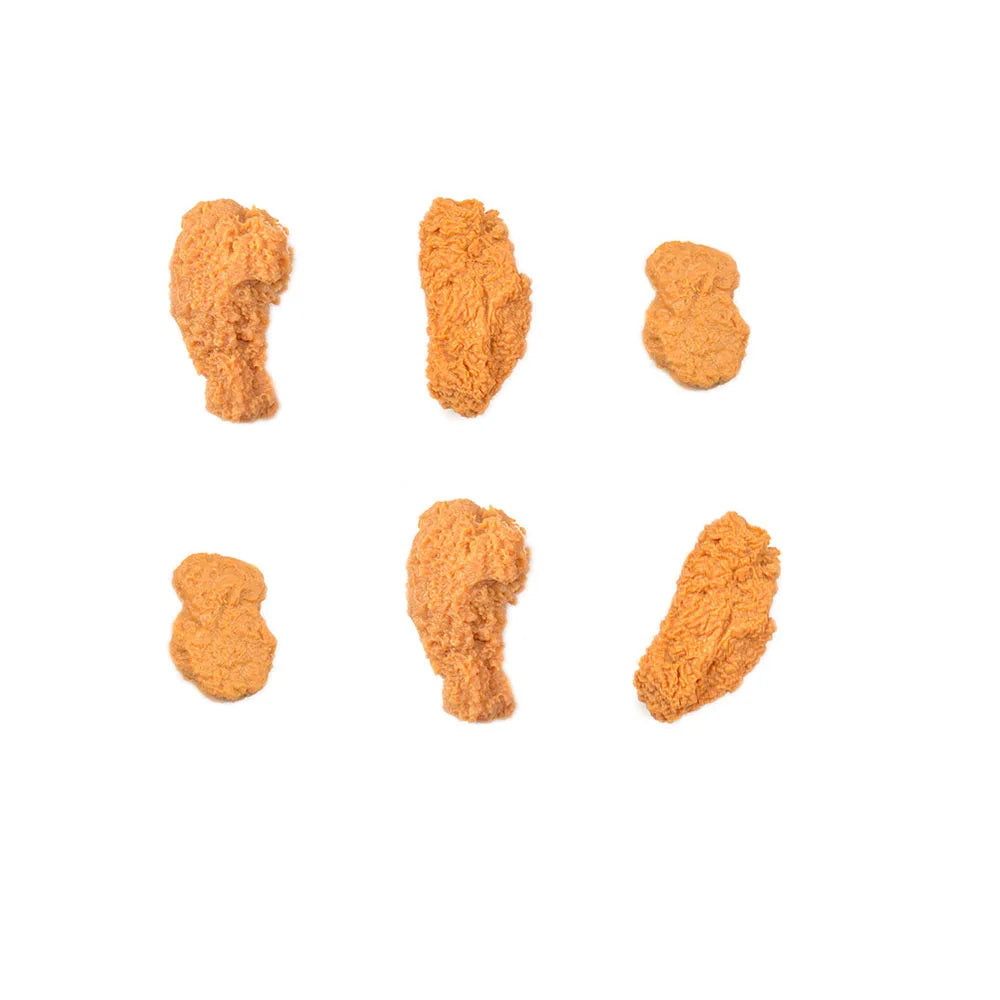 Lifelike Chicken Leg Wings Nuggets Miniature Dollhouse Toy 3D Plastic Food Fried Chicken Charm for Key Ring DIY Photography Prop