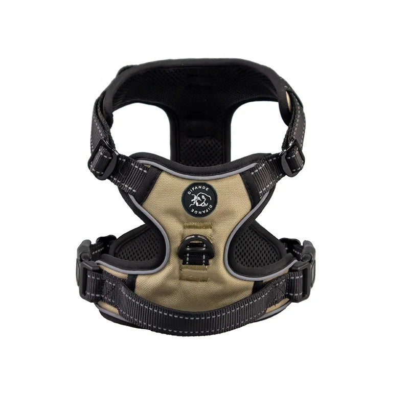 Wholesale Luxury Tactical Dog Harness Set Custom Nylon Pet Harness XL Size Adjustable Sustainable Popular Colorful Dog Walking