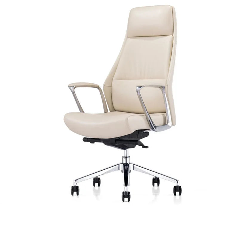 Adjustable Ergonomic Office Chair Synthetic Leather Executive Chair Modern Design Aluminum Base Counter Height Manager 3 Gas