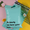 Obviously You Have Great Taste Biodegradable Compostable Matte Green Pink White Printed Poly Mailers with Handle