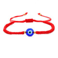 Blue Eye Round Beads Bracelet Evil Turkish Eye Friendship Jewelry Handmade Braided Red Thread String Bracelet