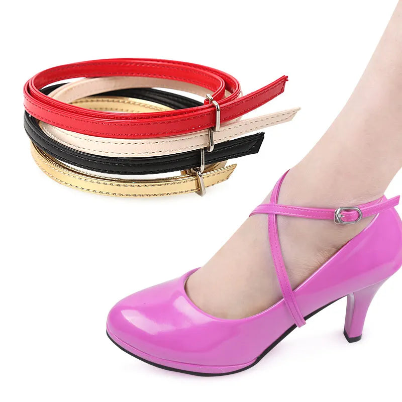 60 cm Elastic Detachable Leather Shoe Straps for High Heels Anti-Loose for Shoelace Accessories Shoe Strap for Loose Shoes