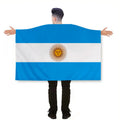 Wholesale 100% Polyester Double-Sided Argentina Cape Flag with Custom Logo Promotional Product in Argentina