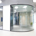 10mm Thick Tempered Glass Partition Fully Circular Aluminum Frame Modern Design for Soundproof Office Home Office Hospital Walls