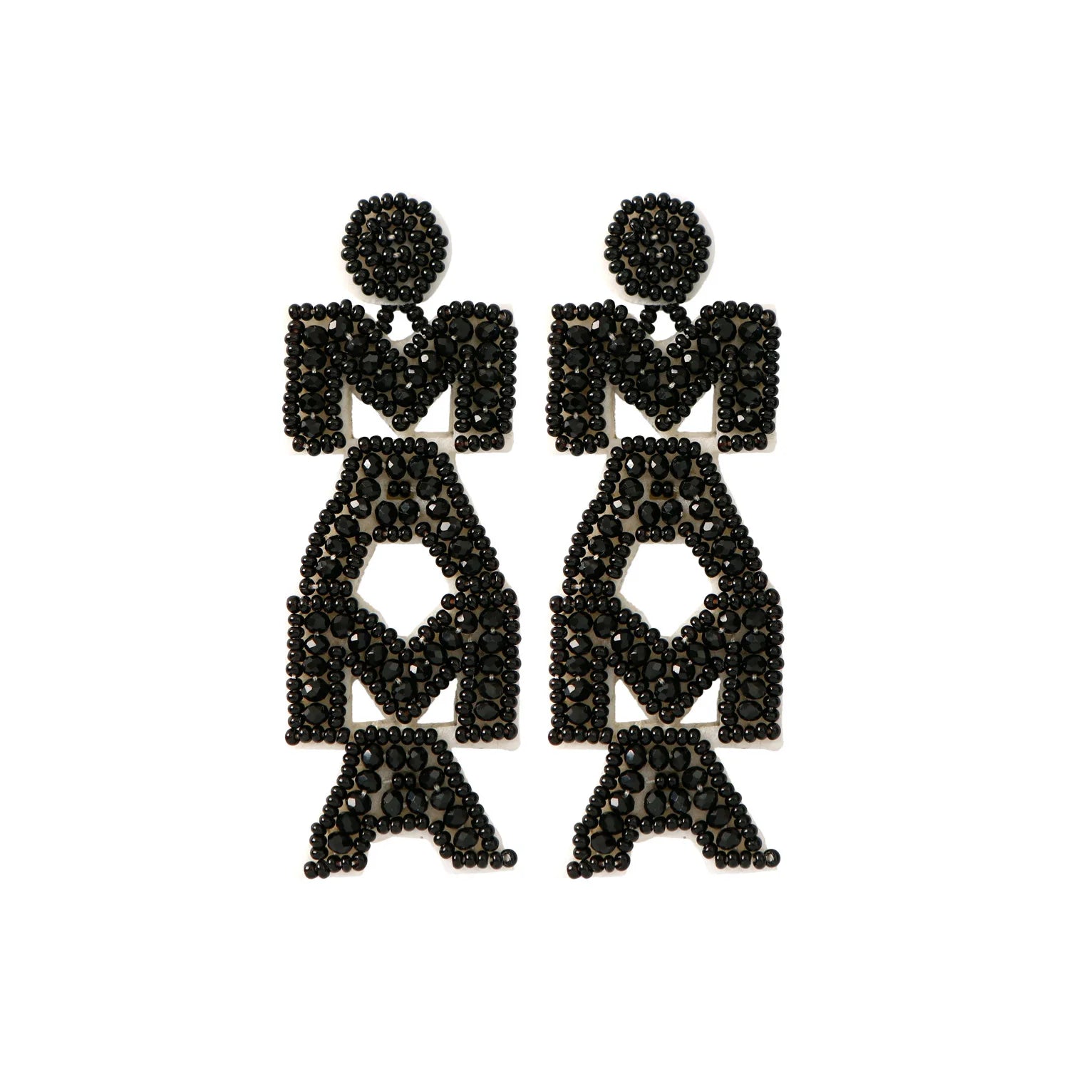 Handmade Boho Bohemian Glass Rice Seed Beads Beaded Mama Dangle Mother's Day Gift Earrings Jewelry Earring Wholesale