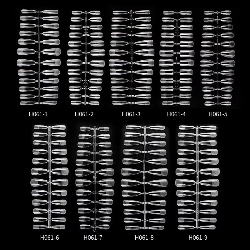 Wholesale Custom Private Label ABS Nail Tips Long Short Acrylic Scrub Press-On Nails French Square for Fingers Thin Lengthening