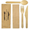 Disposable Spoons Forks Knives Set Customized Wooden Cutlery