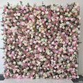 Customized Wedding Background Grind Net Artificial Rose Flower Wall Panel Wedding Backdrop Decoration