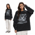 New Style Men's Oversized Crew Neck Double Layer Custom Printed Long Sleeve Vintage Acid Washed Heavy Weight 100% T-Shirts