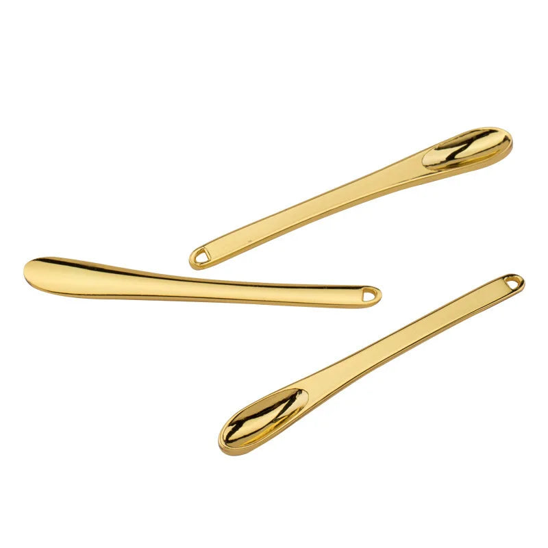 2026 Custom Rose Gold 5cm Facial Spoon Small Gold Metal Make Up Cosmetic Spatula For Face cream Mini Cosmetics Spatulas
