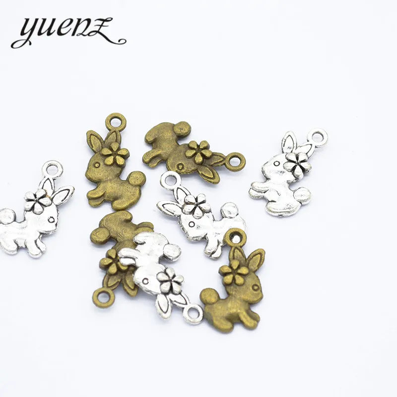 YuenZ 2 Colour Antique Bronze Rabbit Pendant Alloy DIY Fashion Charm Bracelet Necklace Jewelry Accessories 19*11mm D9250