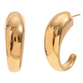 High Quality Waterproof Stainless Steel C-shaped Gradient Chunky Hoop Earrings Smooth Metal PVD Plated Ear Jewelry Gift