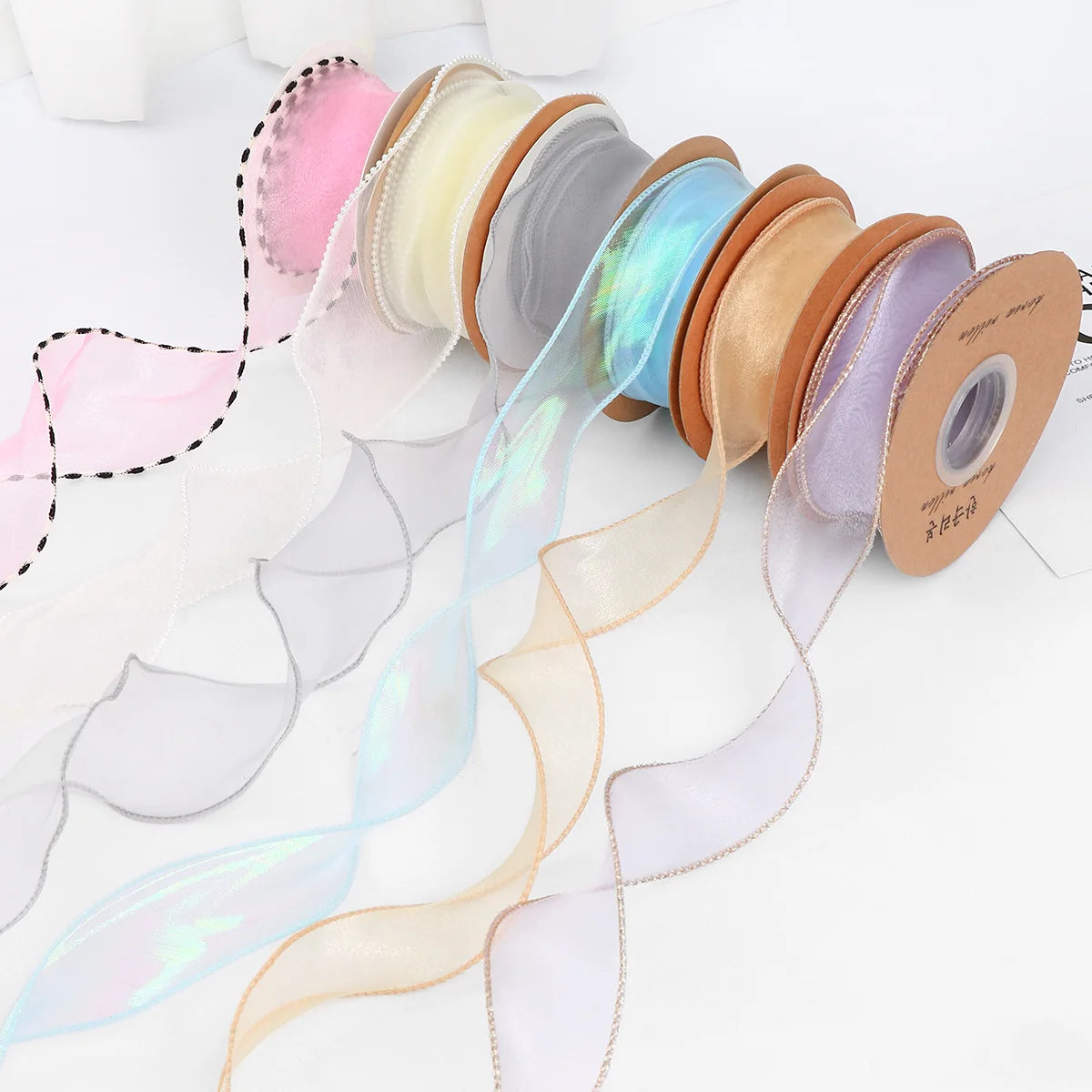 4cm*10m Flower Cake Packaging Ribbon Mermaid Yarn Ribbon Bow Bouquet Lace Ribbon Decoration Snow Gauze Yarn