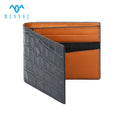 Factory Price Fast Custom Alligator Grain Black Genuine Leather RFID Slim Card Holder Wallets for Men