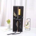 Factory Eco Custom logo Black square Cardboard Foldable Luxury Flower Gift Box Flower Packaging Box Paper Flower Box With Ribbon