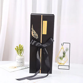 Factory Eco Custom logo Black square Cardboard Foldable Luxury Flower Gift Box Flower Packaging Box Paper Flower Box With Ribbon