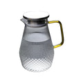Creative Hammered Water Jug Clear Glass Pitcher with Lid Water Carafe with Handle TeaPot for Tea Juice 1600ml