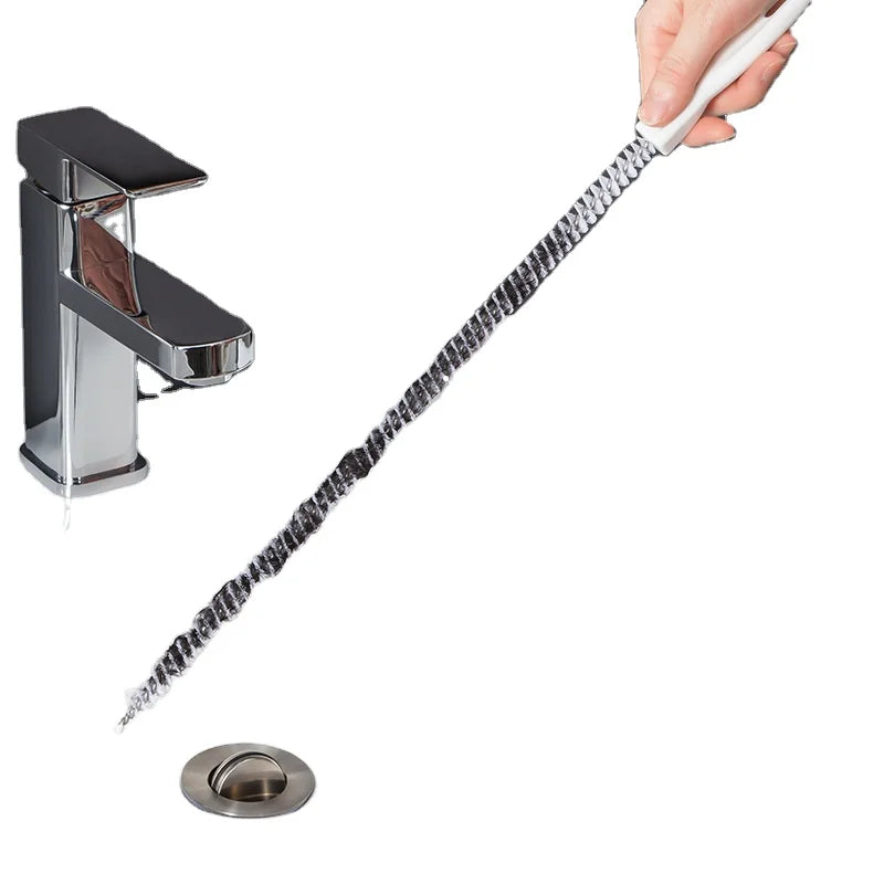 Plastic Wire Drain Pipe Cleaner Sticks Clog Remover Cleaning Tools Sink Drain Pipe Dredging Tools
