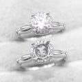 Sterling Silver 6.5mm/1 Carat Semi Mount Ring Frame Blank Moissanite Diamond Setting Base Without Center Stone Inlay for DIY