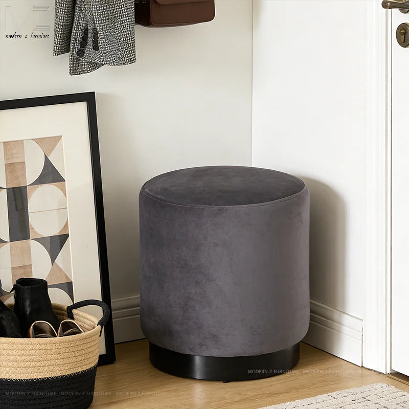 Modern Home Furniture Sgabelli E Ottomane Hotel Luxury Large White Lambs Wool Cream Boucle Footrest Pouf Round Ottoman Stool