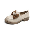 New Spring and Autumn Soft-soled Single Shoes Women's Bow Retro Platform Loafers British Style Small Leather Shoes Thick Heels