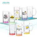 PYD Life 16oz 480ml Wholesale Drink Directly Colors Bottom Sublimation Blank Clear Beer Glass Mug