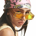 UNOC 2023 Women's Retro Sunglasses Custom Logo Transparent PC Frame Ocean Beach Colorful Candy Personality Sun Glasses