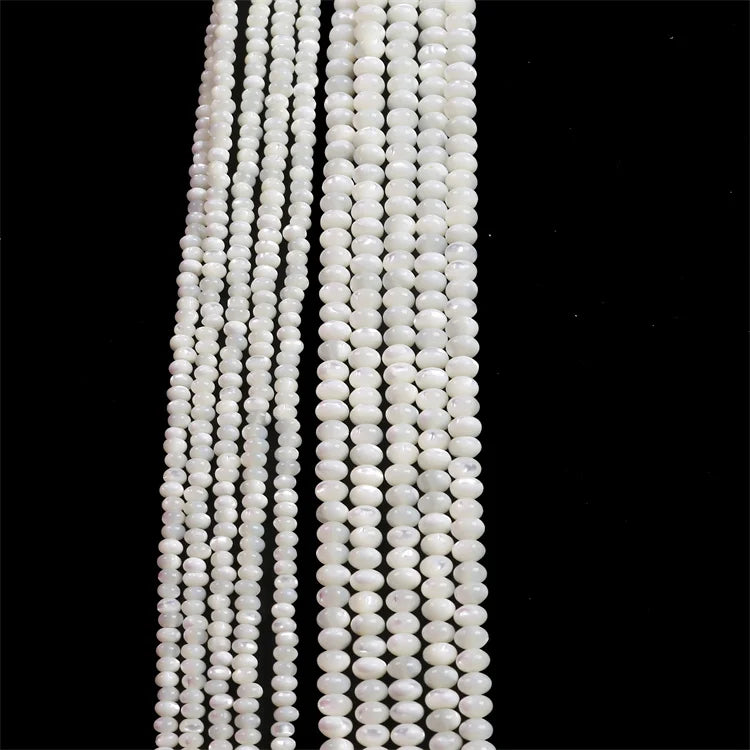 Mother of Pearl Shell Button Loose Beads DIY Jewelry Making Shell Beads Strand