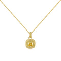Trendy Luxury Fine Jewelry 18K Gold Plated 925 Sterling Silver Necklaces Set Square Pendant Cz Cubic Zirconia Necklace for Women