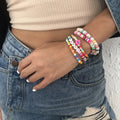 Cheap Price Boho Custom  LOVE Beads Motivational Bracelets Yin Yang Polymer Clay Bracelet Christmas Charm Bracelet