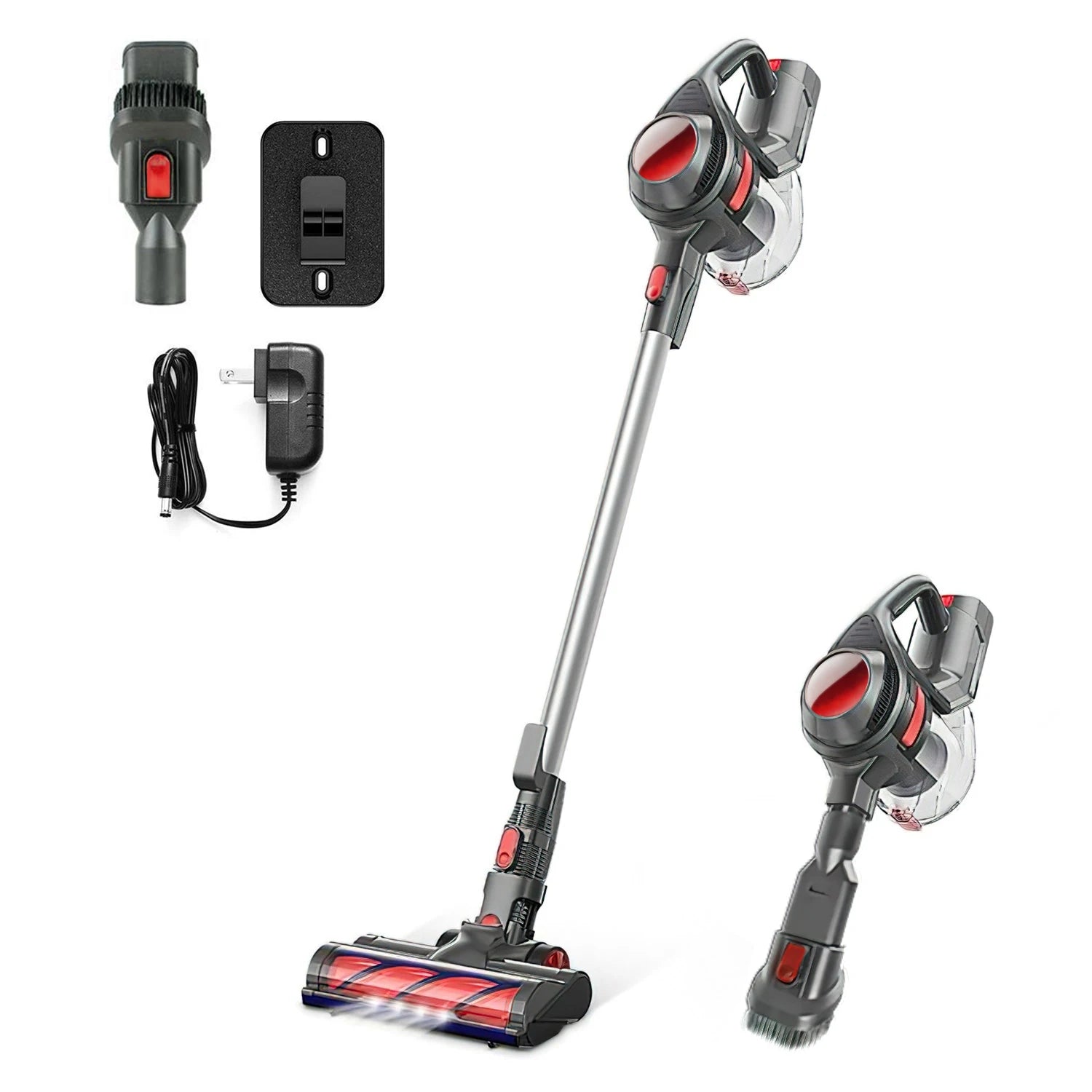 MOOSOO X6 4-in-1 Cordless Handheld Cyclone Vacuum Cleaner 12Kpa Adjustable Tube Bagless for Car & Household Use