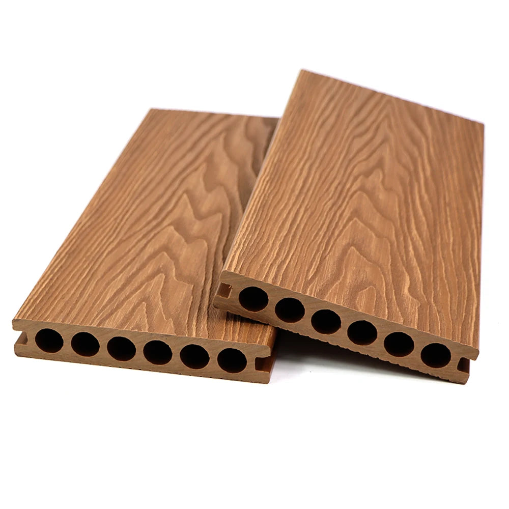 Co-Extrusion Decking Board 140*25mm Outdoor Waterproof Anti-Slip WPC Wooden Flooring for Backyard & Exterior 3D Deep Embossed